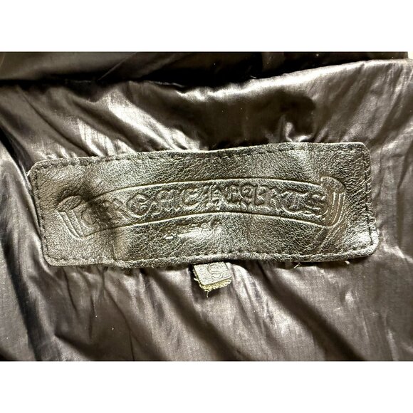 Chrome Hearts Womens Black Goose Down Puffer Jacket With Zip & Button Front Size - Picture 5 of 16